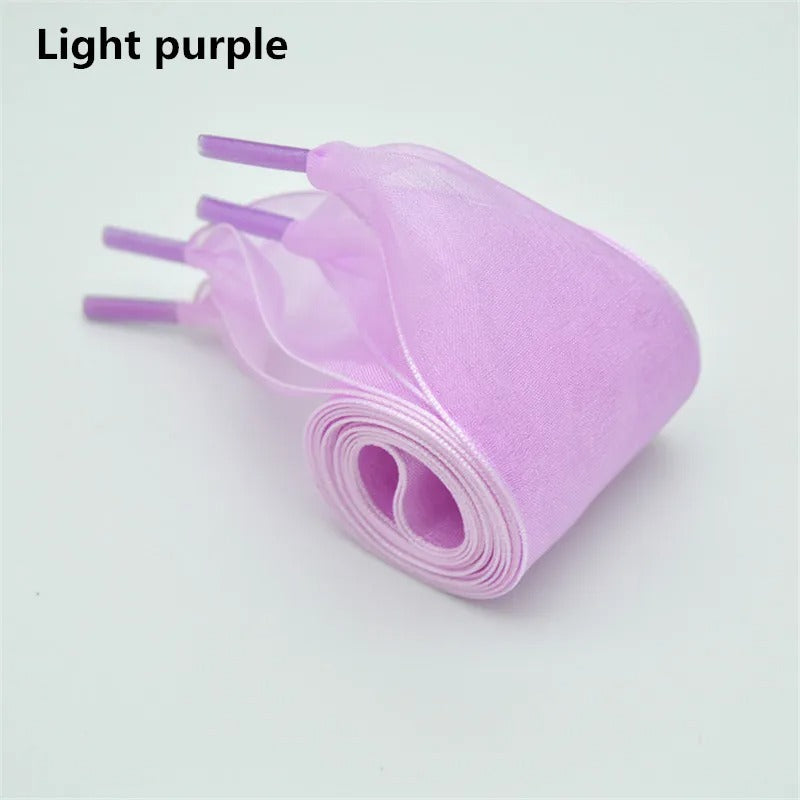 Sneaker Satin Laces Light Purple Wide 1 Pair