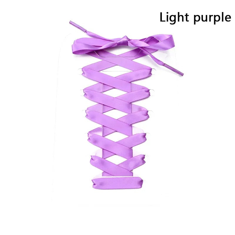 Satin shoelaces light purple 1 pair