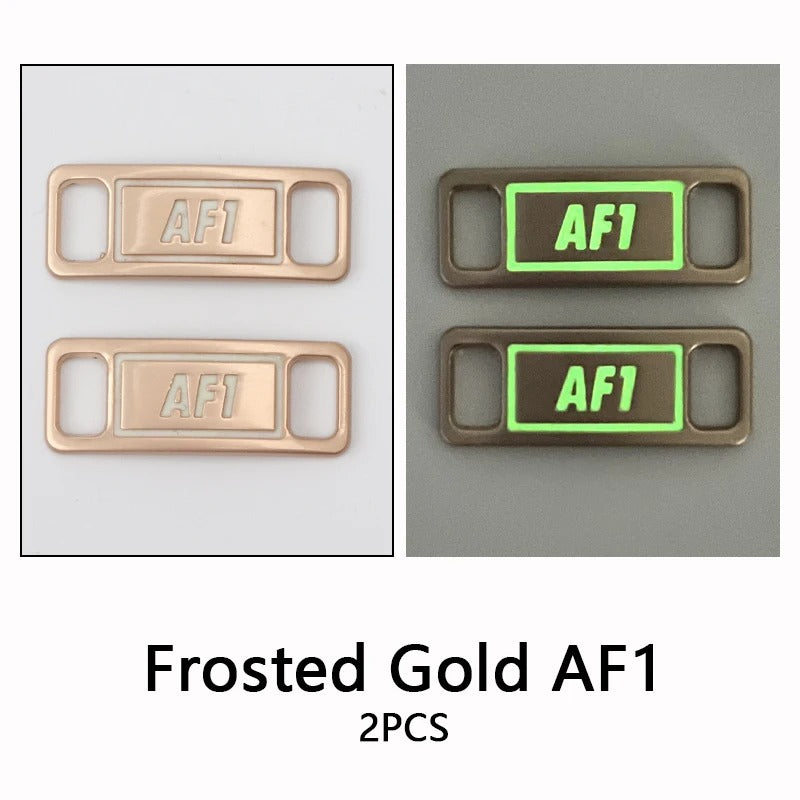 AF1 shoe buckle pink gold bright metal 2 pieces