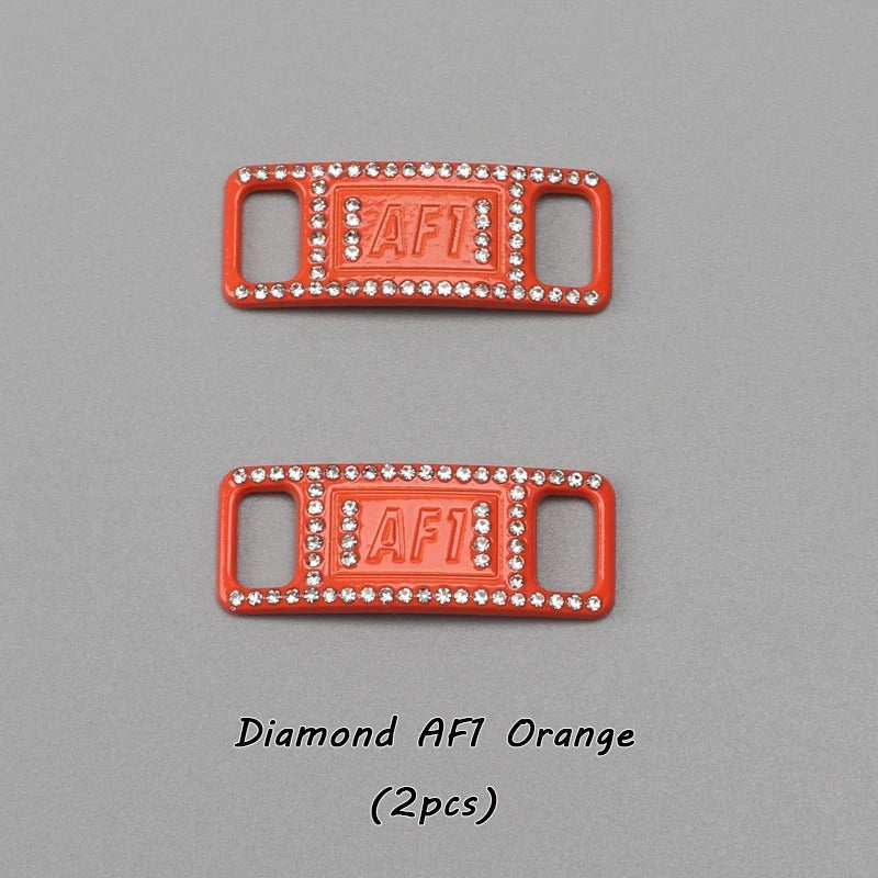 AF1 Shoe Buckle Orange Diamond Metal 2pcs.