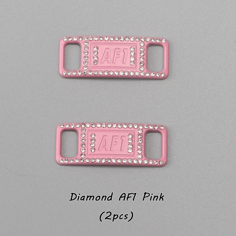 AF1 shoe buckle pink diamond metal 2 pieces