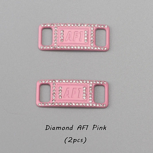 AF1 shoe buckle pink diamond metal 2 pieces