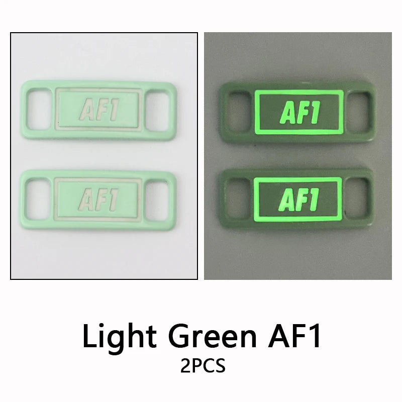 AF1 shoe buckle light green bright metal 2 pieces