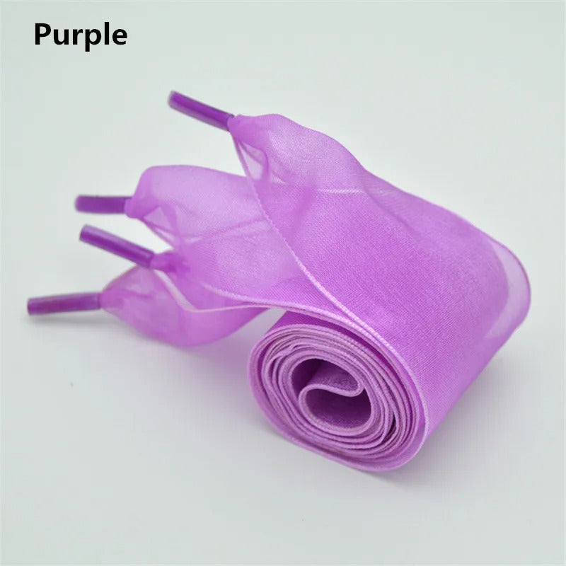 Sneaker Satin Laces Purple Wide 1 Pair