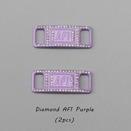 AF1 shoe buckle purple diamond metal 2 pieces