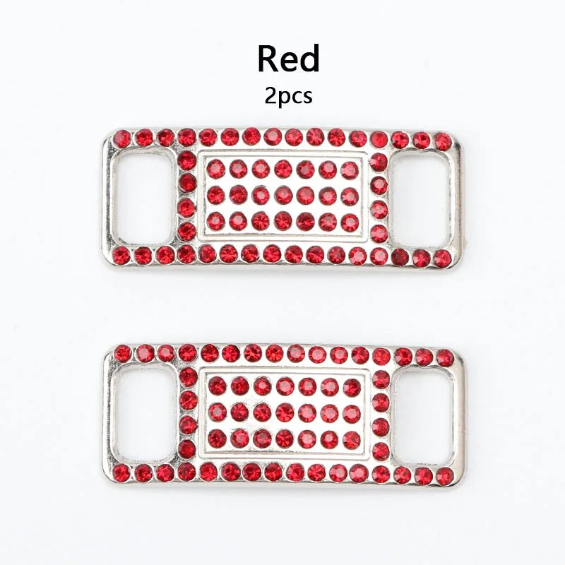 Shoe buckle red diamond metal 2 pieces