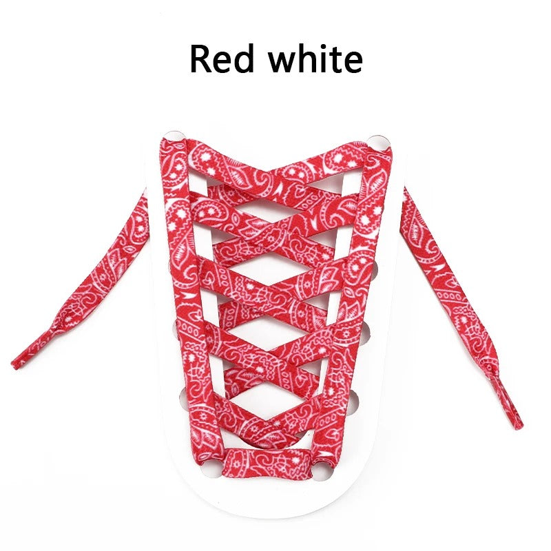 Schnürsenkel Weiss Rot Bandana 1 Paar