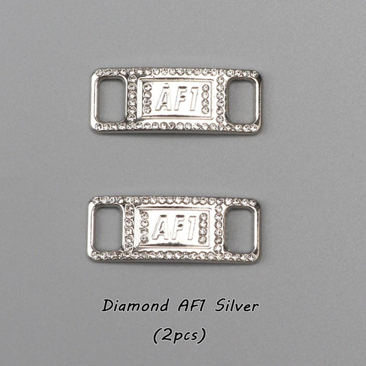 AF1 shoe buckle silver diamond metal 2 pieces