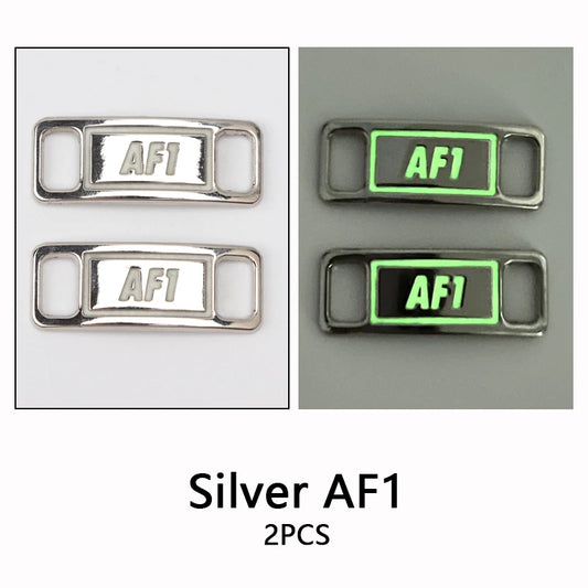 AF1 shoe buckle silver bright metal 2 pieces