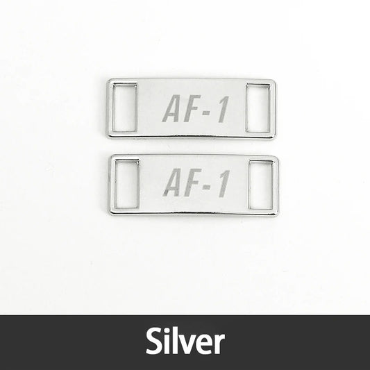 AF1 Simple Shoe Buckle Silver Metal 2pcs.