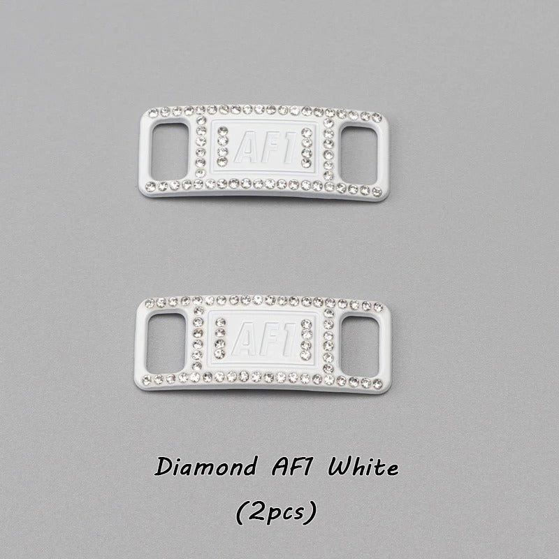 AF1 shoe buckle white diamond metal 2 pieces