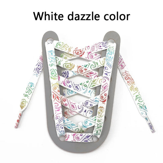 Schnürsenkel Weiss farbig Bandana 1 Paar