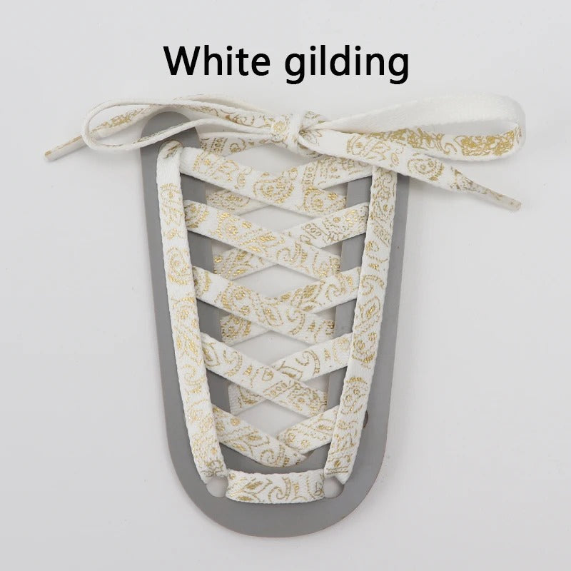 Shoelaces White Gold Shiny Bandana 1 Pair