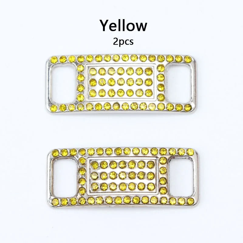 Shoe buckle yellow diamond metal 2 pieces