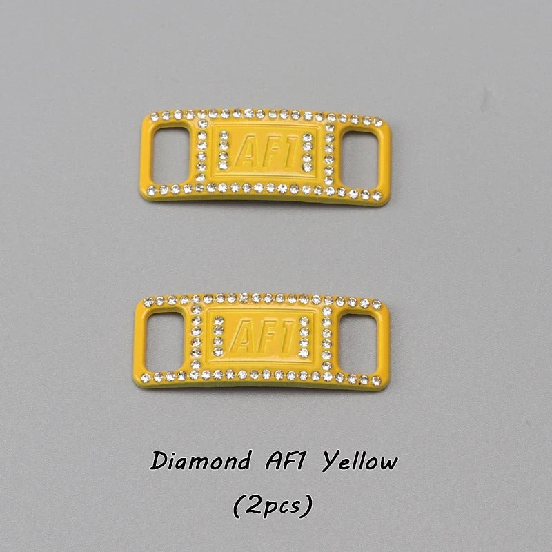 AF1 Shoe Buckle Yellow Diamond Metal 2pcs.