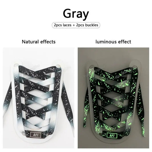 Shoelaces + AF1 Tag Grey Spots Glow in the Dark 1 Pair 140cm