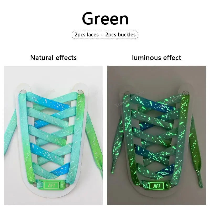 Shoelaces + AF1 Tag Green Spots Glow in the Dark 1 Pair 140cm