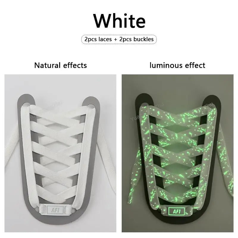 Shoelaces + AF1 Tag White Spots Glow in the Dark 1 Pair 140cm