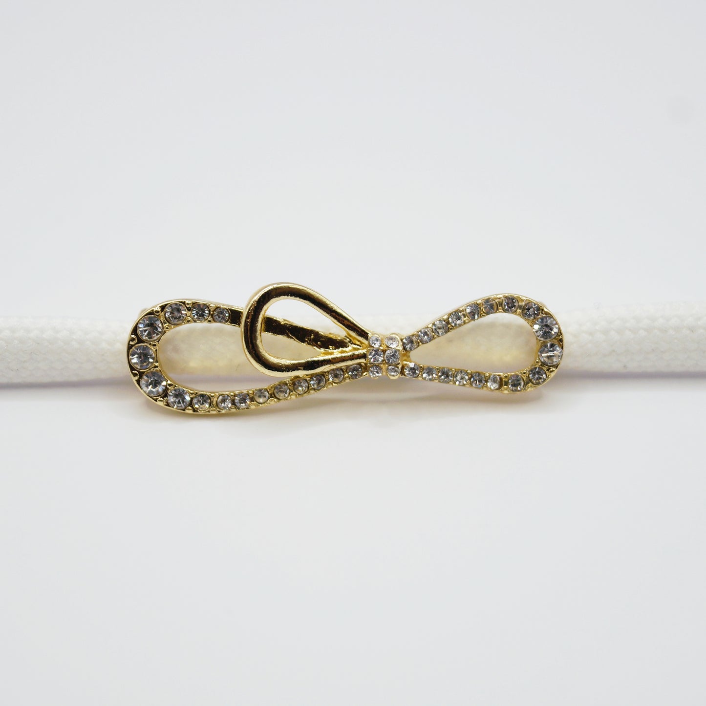 Shoe buckle loop diamond gold metal 2 pieces