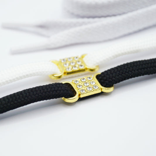 Shoe buckle white diamonds metal 2pcs.