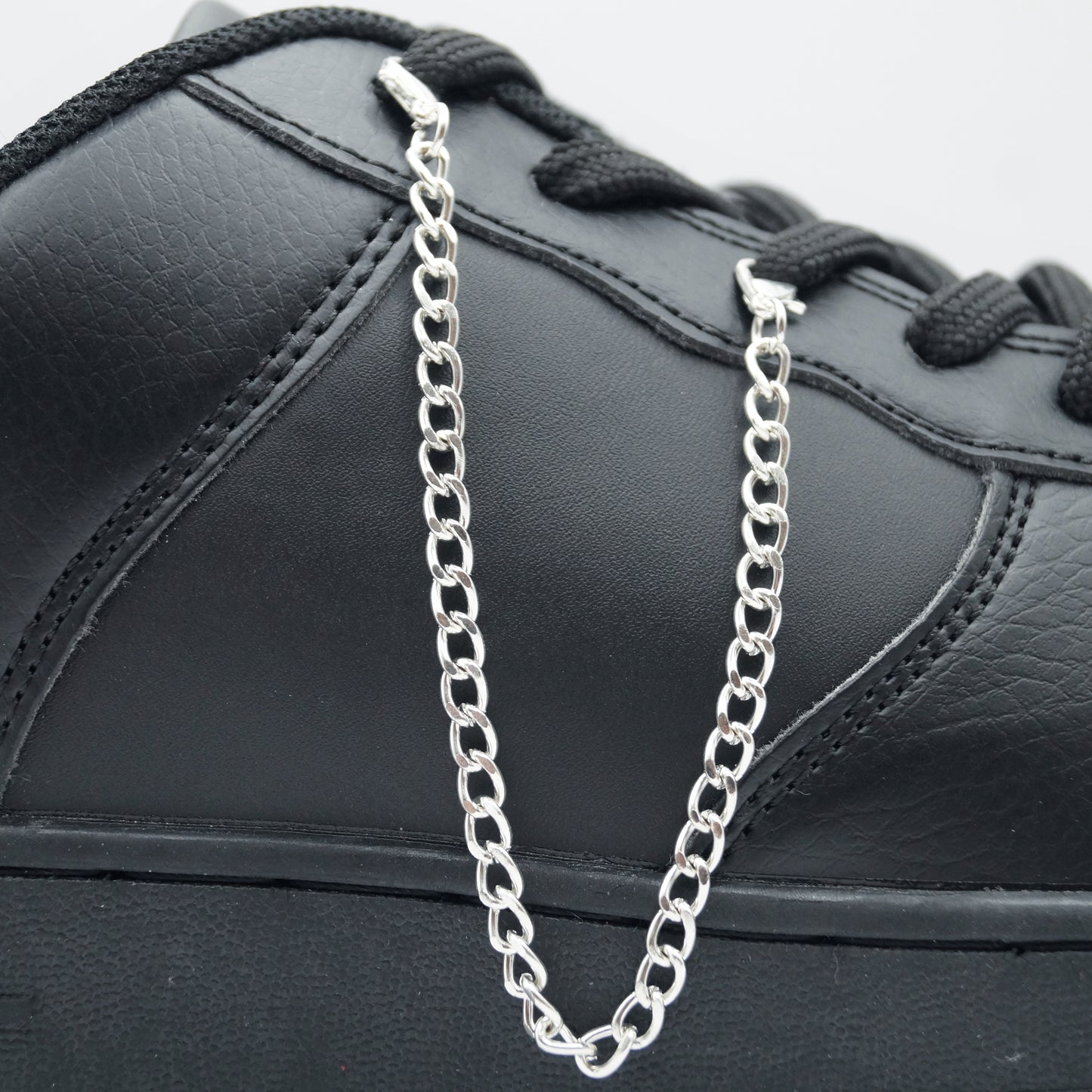 Shoe chains silver metal 2 pieces