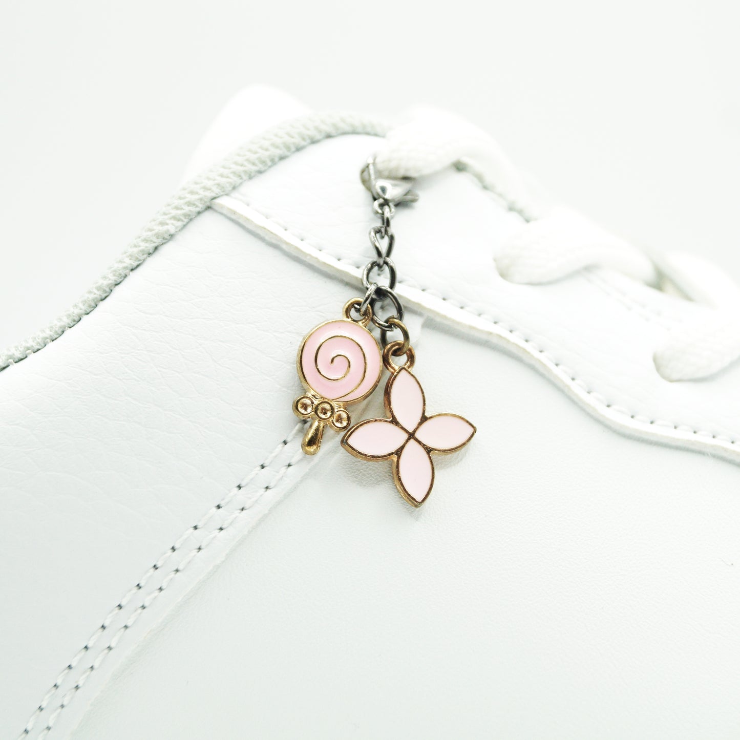 Shoe Charm Lollipop Pink Metal 1pc.