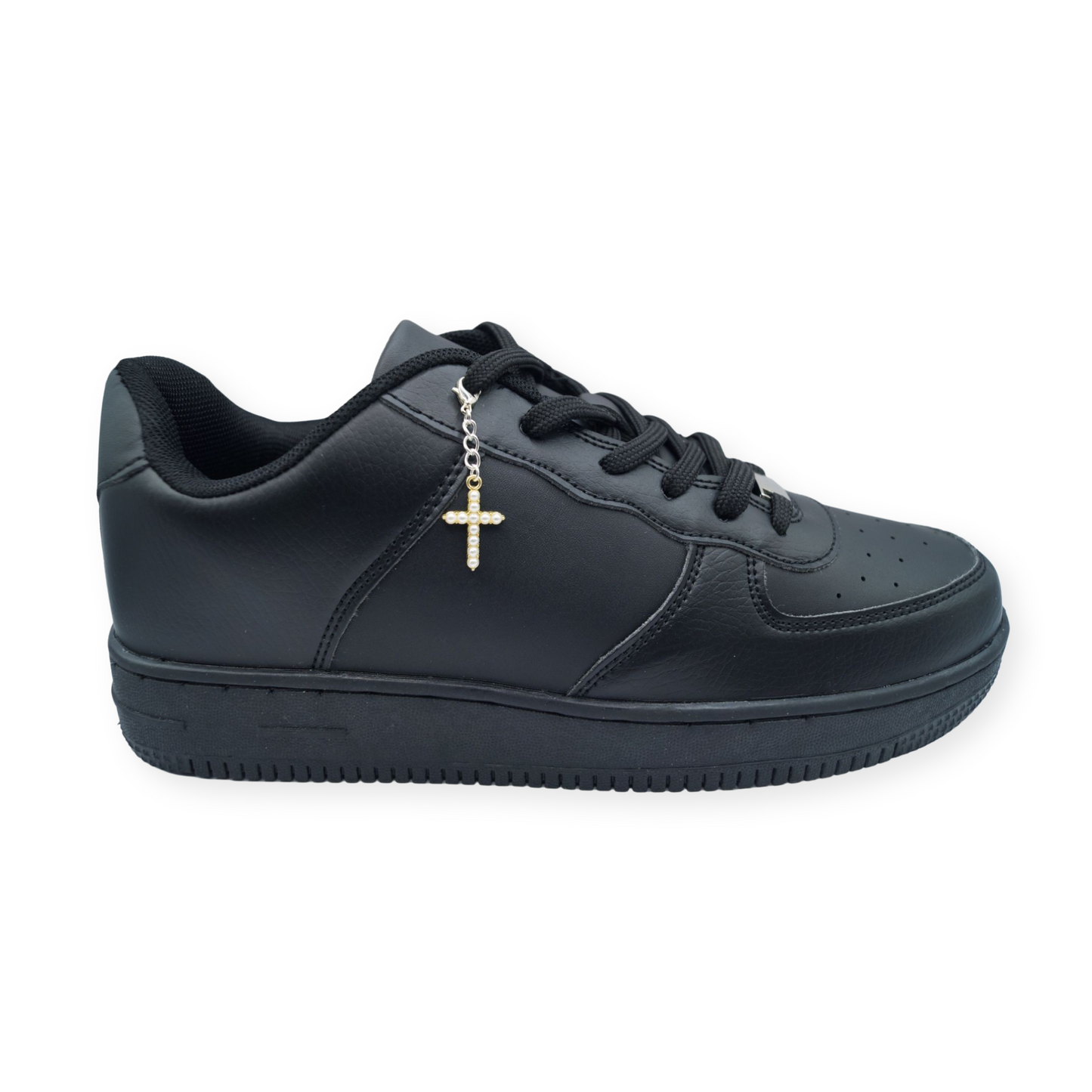 Schuh Anhänger Kreuz Perlen Metall 1Stk.